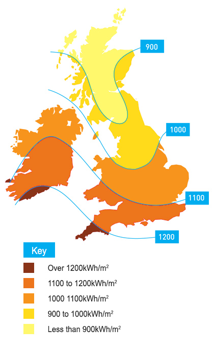 Solar Irradiation map Ireland