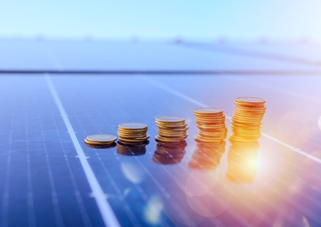 Solar panel with money
