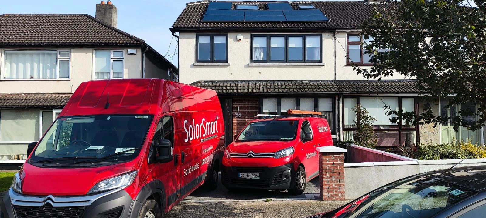 Solar energy system on a small roof in Cork Ireland