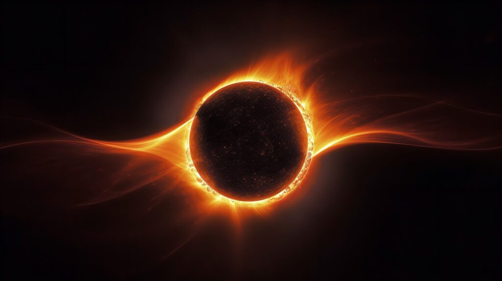 Powerful solar eclipse denoting solar energy emerging as a market leader.