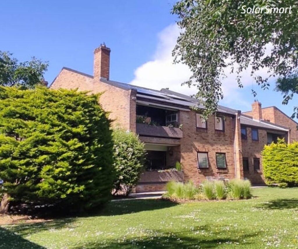 A block of apartments with solar panels in Ireland installed by SolarSmart.